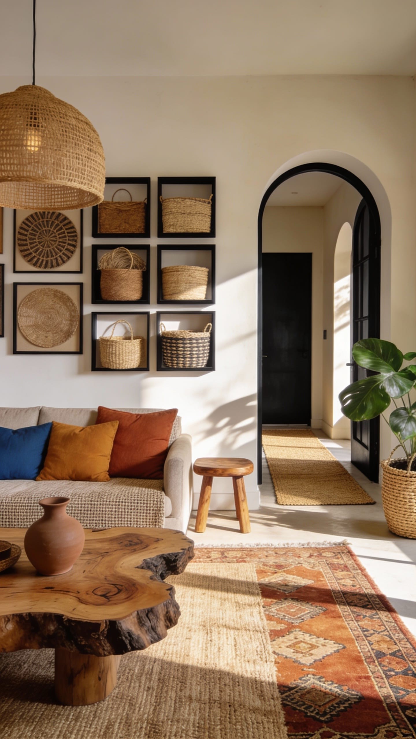 A Gallery Wall Featuring African Art and Portraiture