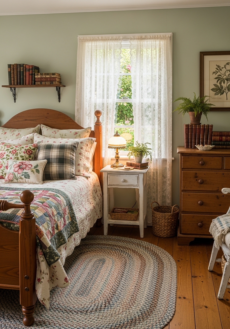 A Bohemian Attic Loft with Hanging Macrame, Rattan Accents, and Lush Greenery