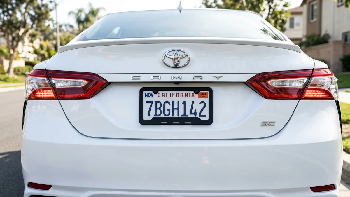 Aujen silicone license plate frame installed on car