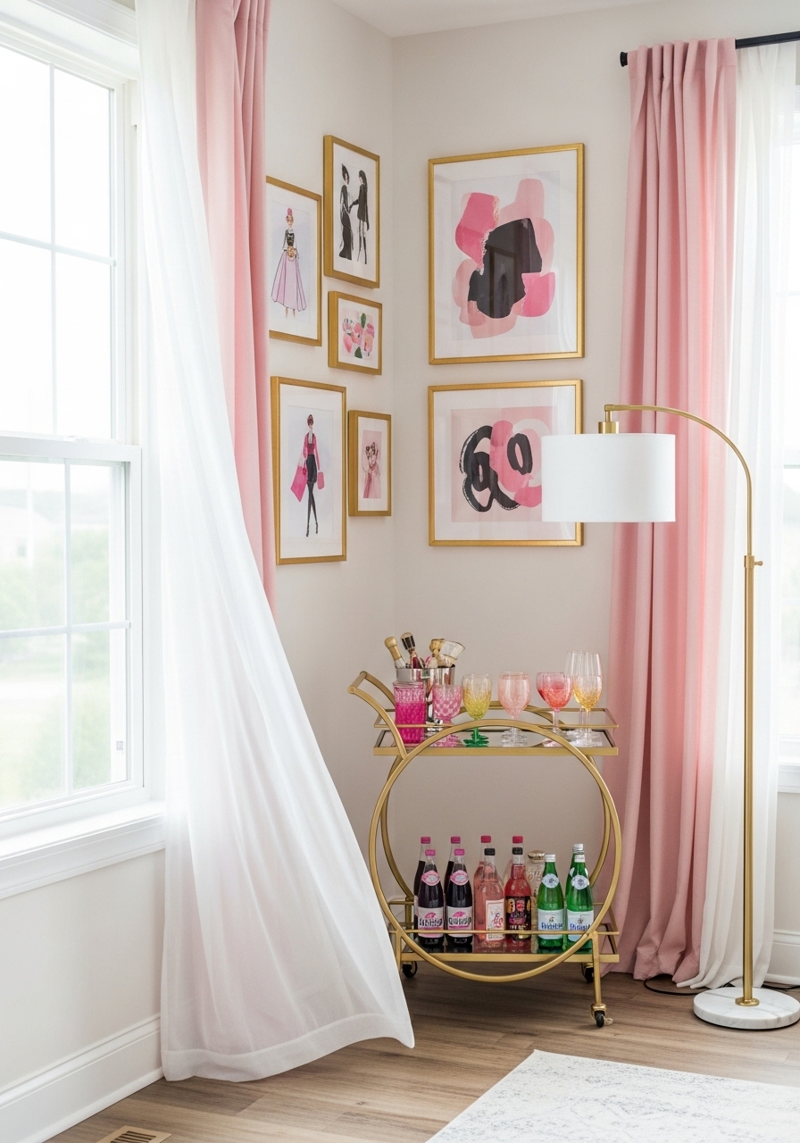 A Pink Upholstered Headboard for a Soft Focal Point