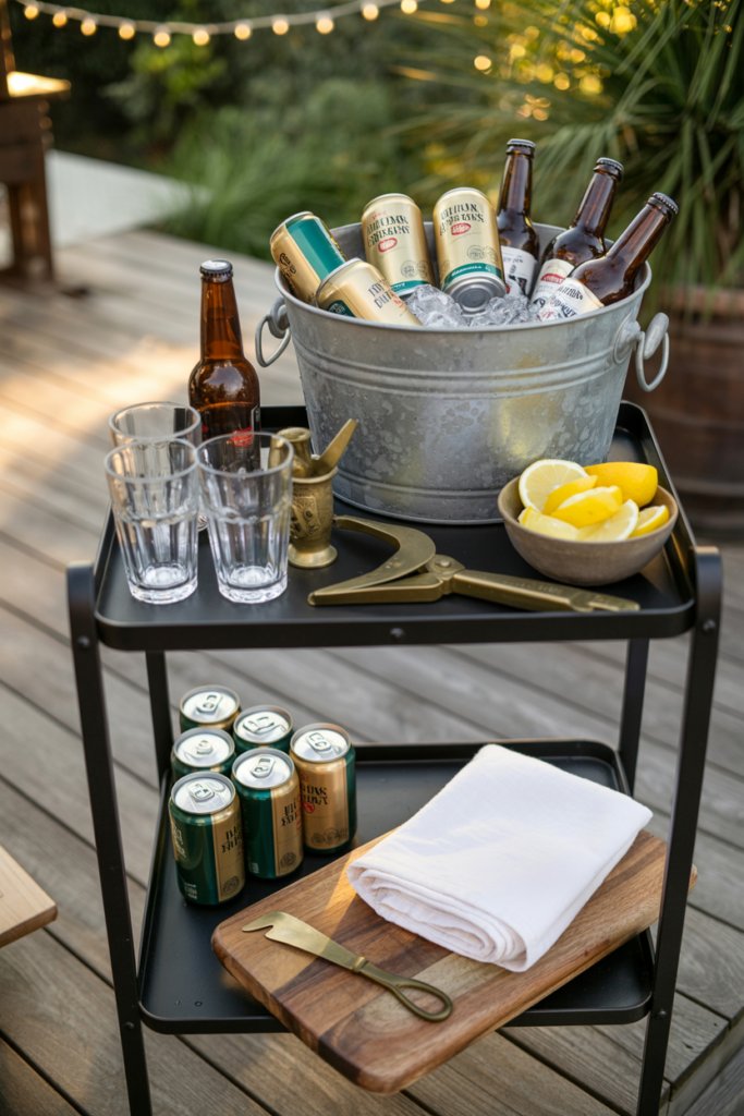 8. A Simple Bar-Height Counter for Guests to Gather Around While Grilling