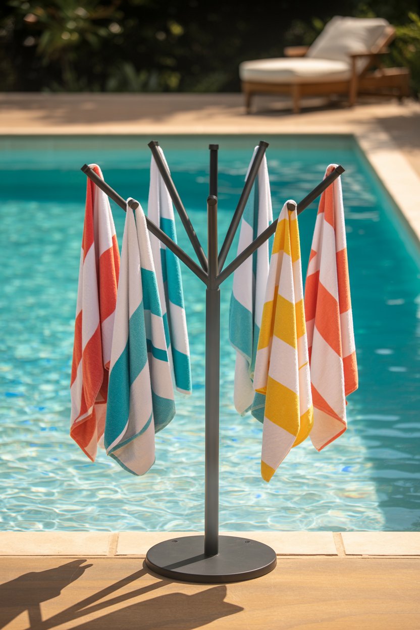 13. A Multi-Arm Towel Tree Stand for High-Capacity Air Drying