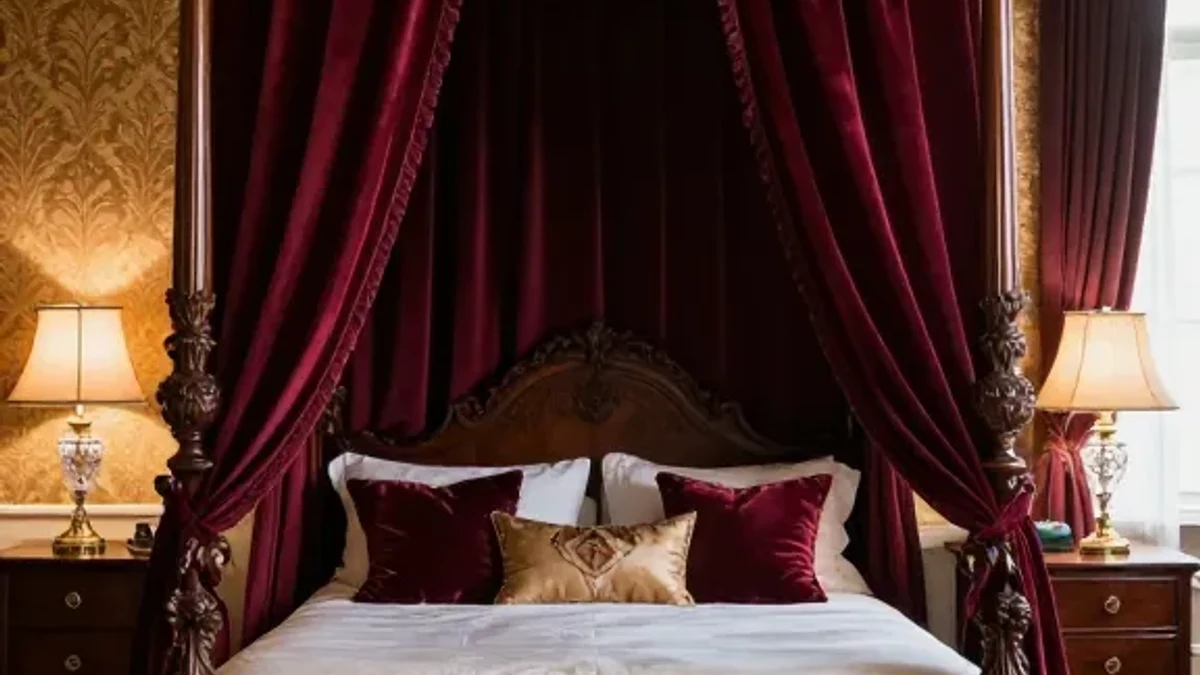 A dramatic four-poster canopy frame for architectural presence