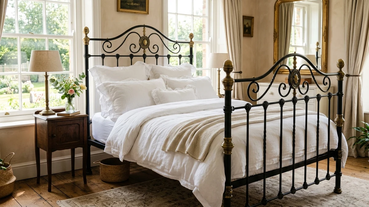 A black wrought iron frame for ornate, gothic-inspired detail