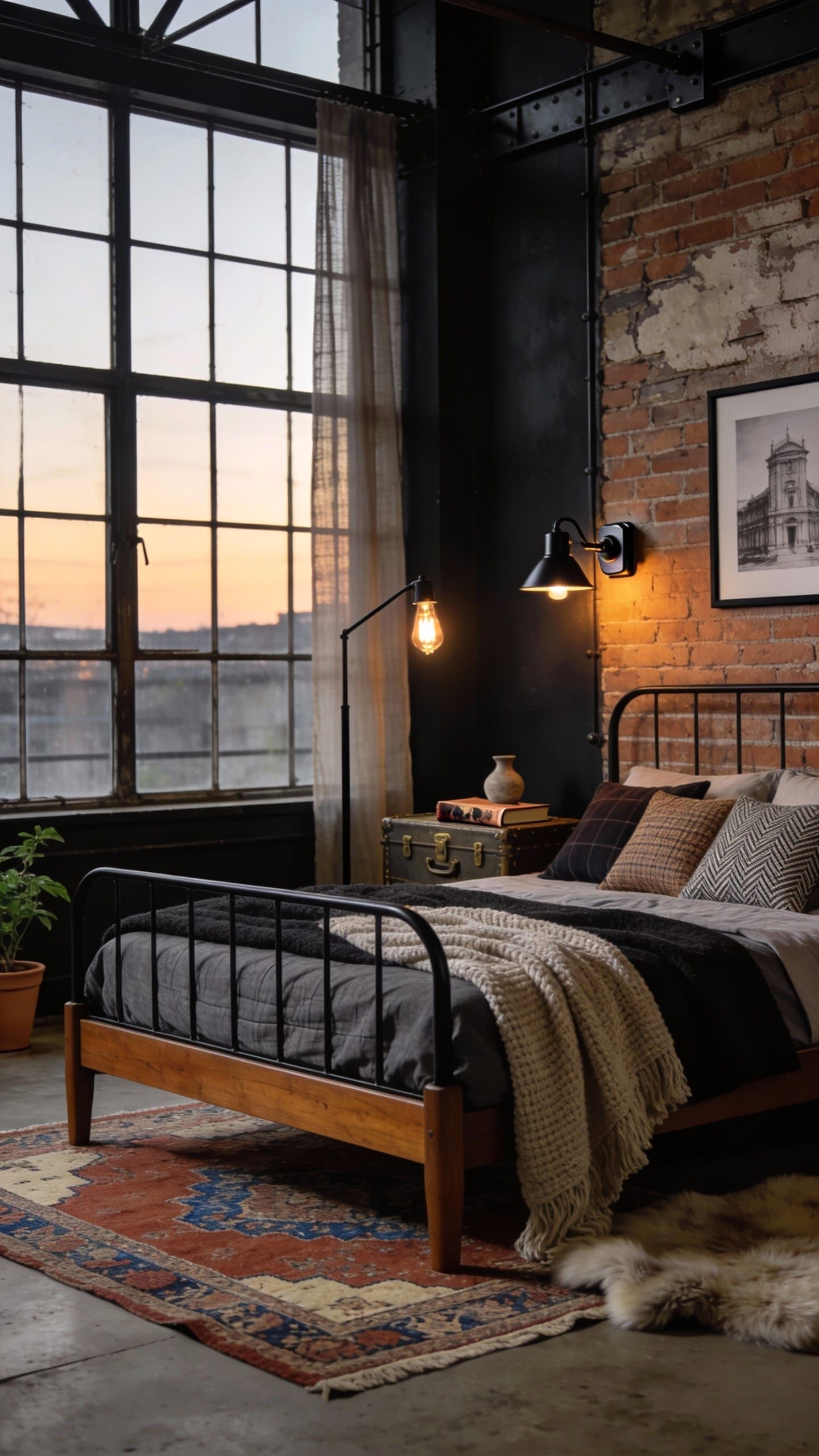 Black Bedroom Walls with Ambient Lighting