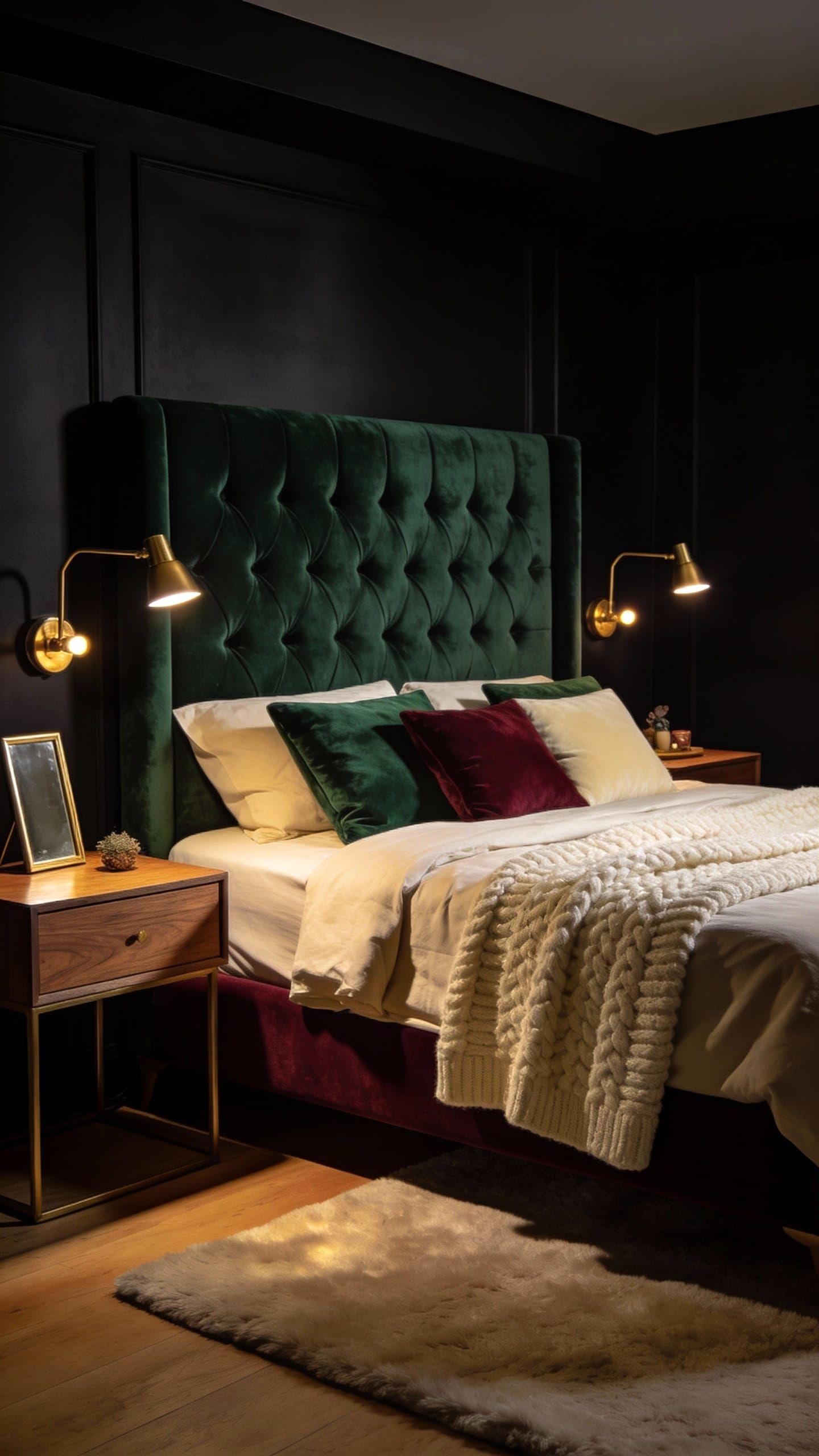 Matte Black Paint Finish in Bedroom