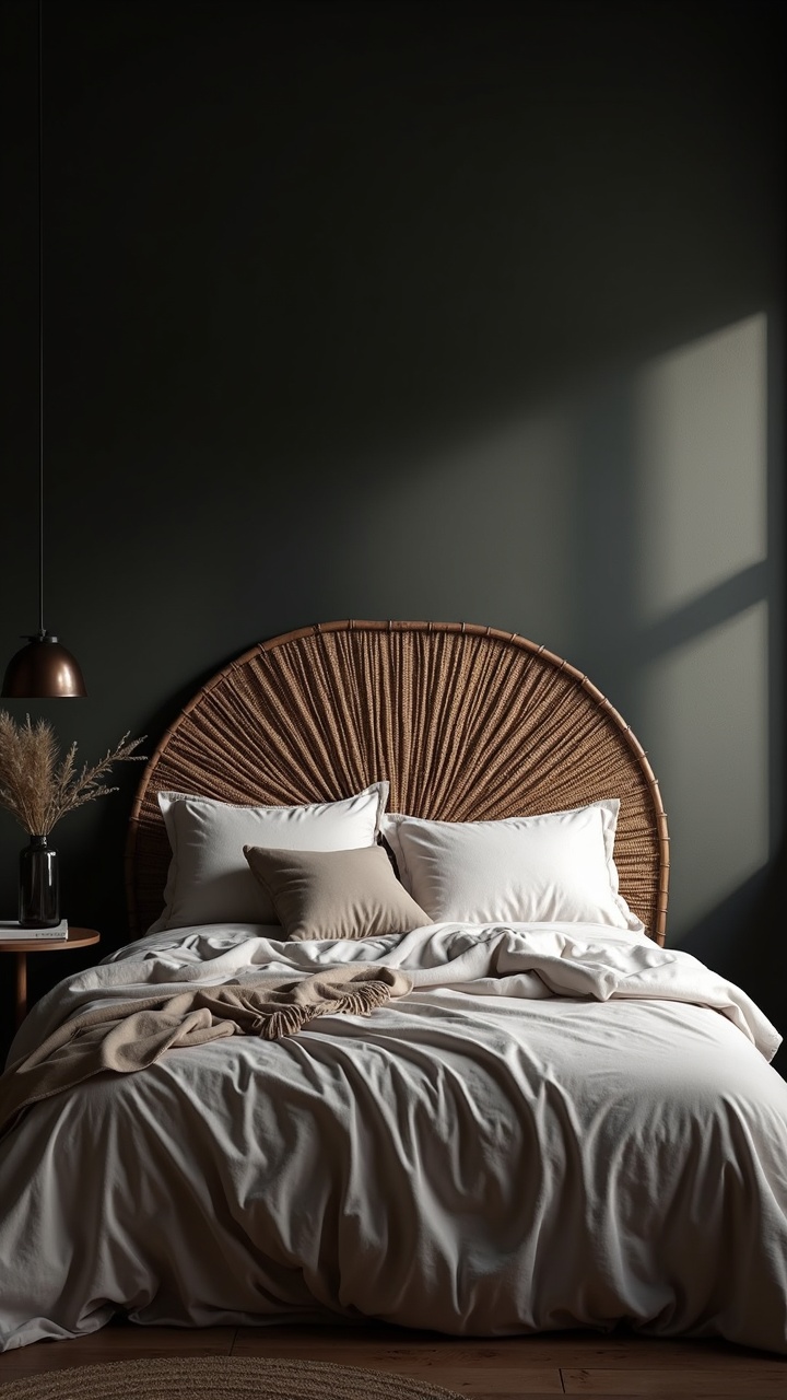 Black Metal Bed Frame with Soft, Layered Bedding