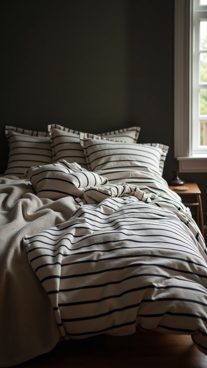 Black Accent Wall with Warm Terracotta Textiles