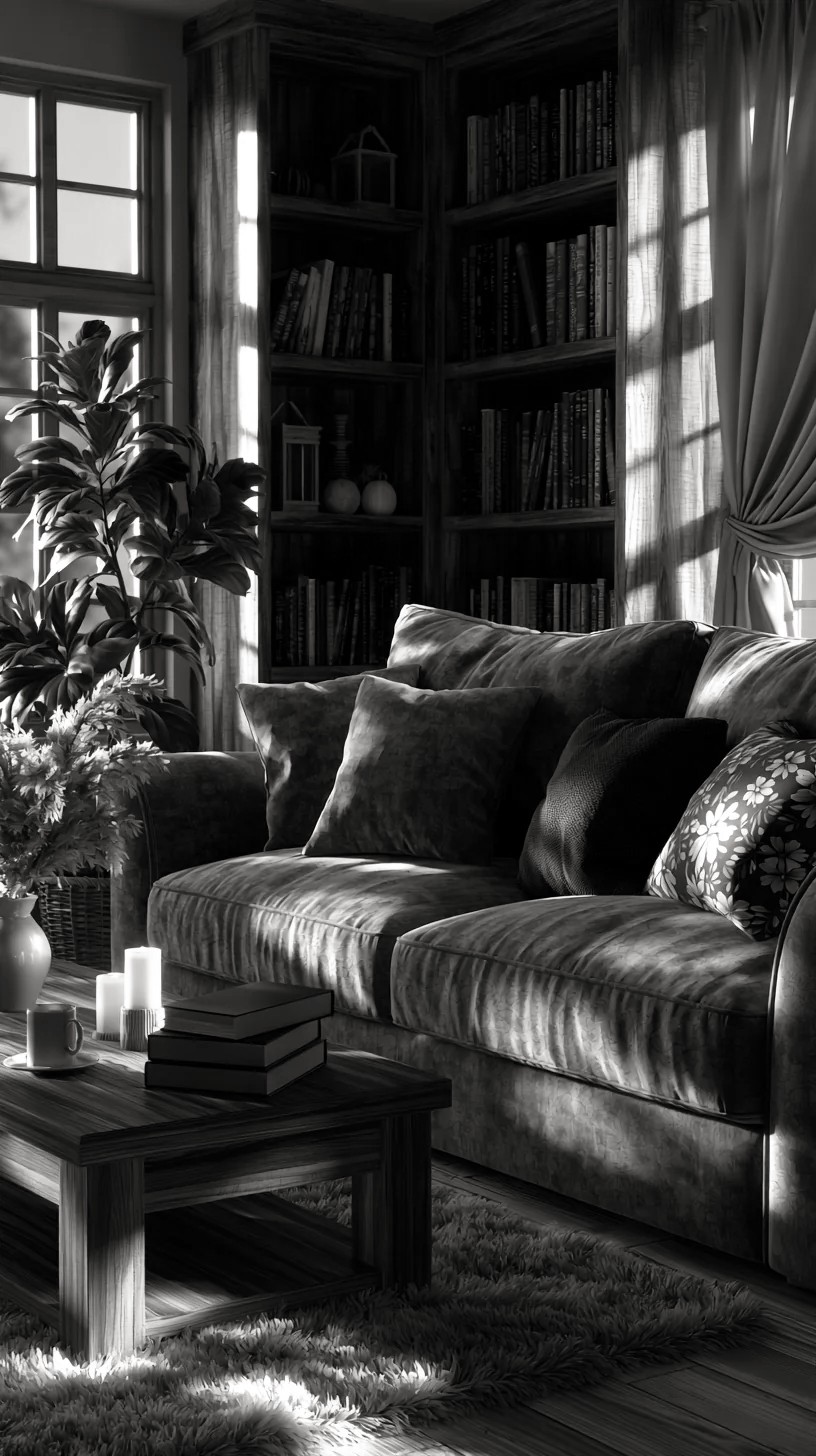 Blue Couch Layered with Faux Fur or Sheepskin Throws