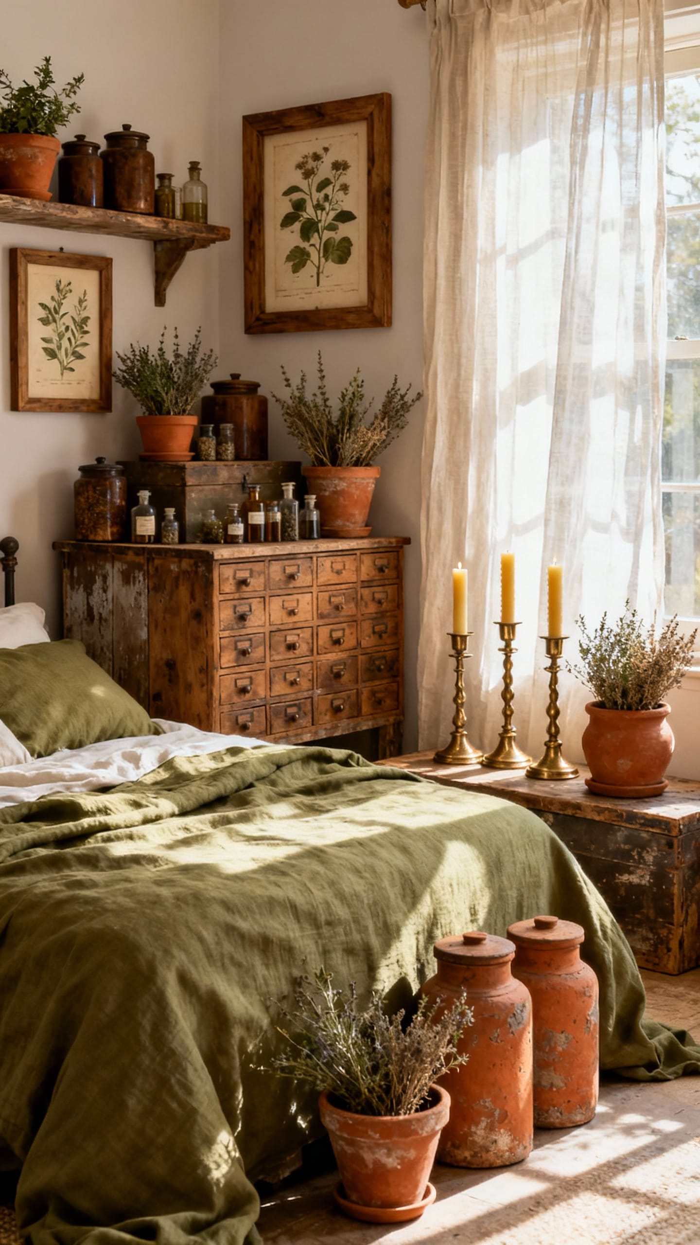 Layered Vintage Rugs with Faded Floral Patterns