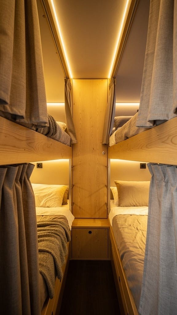 Stacked Bunk Beds in Camper