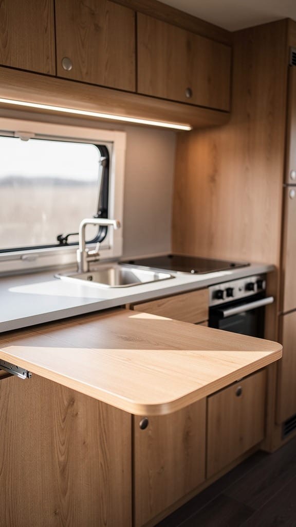 Fold-Down Desk in Camper