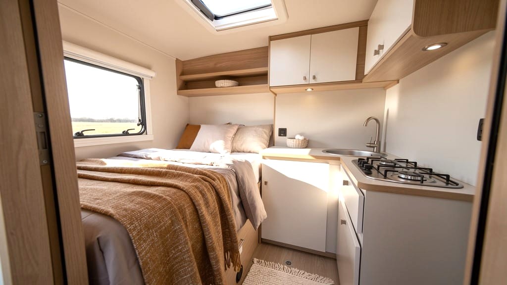 Bright Front-to-Back Camper Layout