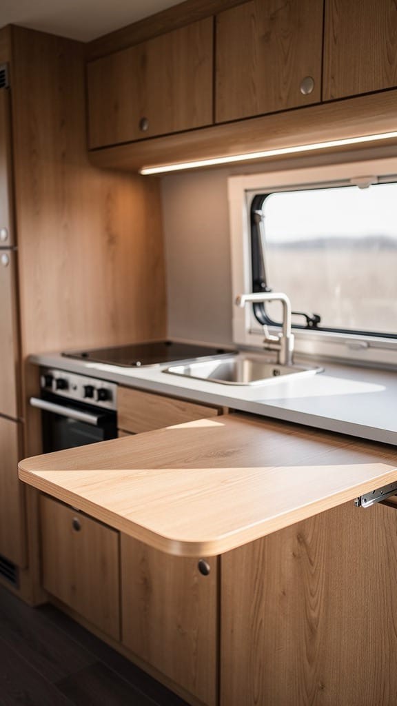 Galley Kitchen in Tiny Camper