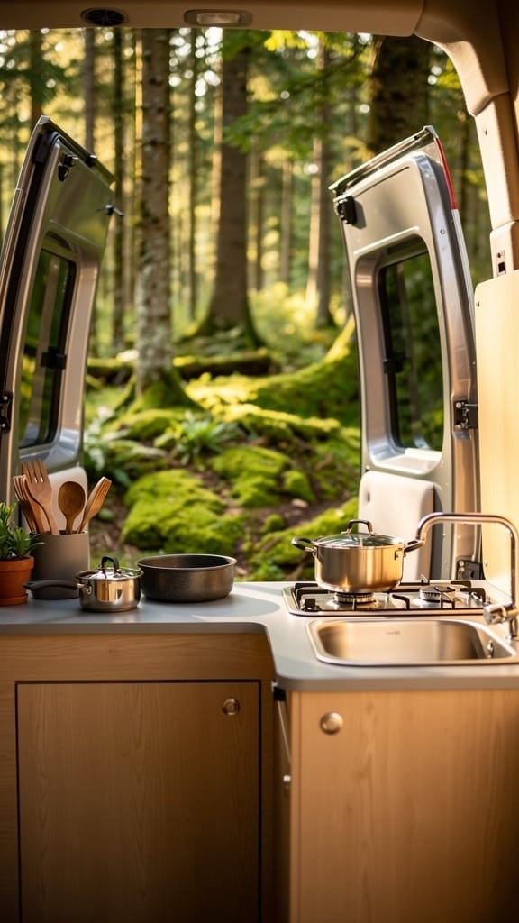 Fold-Out Outdoor Kitchen on Camper