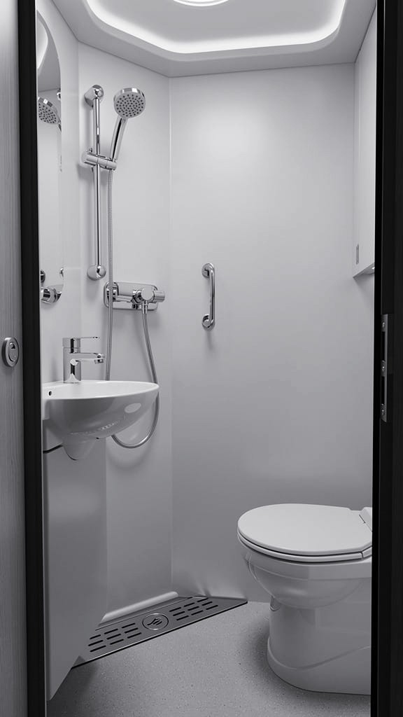 Sliding Pocket Door in Camper Bathroom