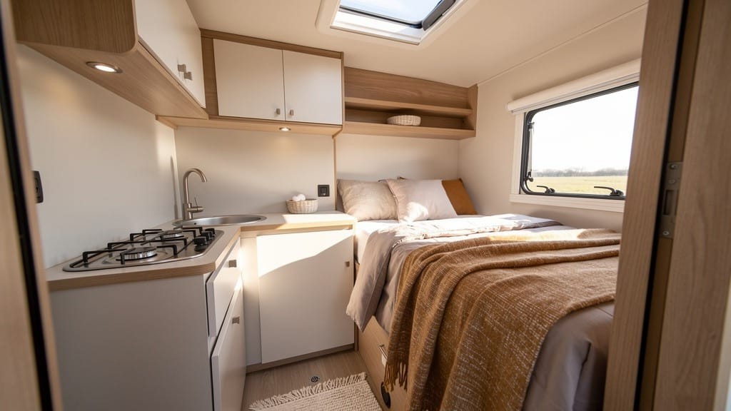 Vertical Storage Cabinets in Camper
