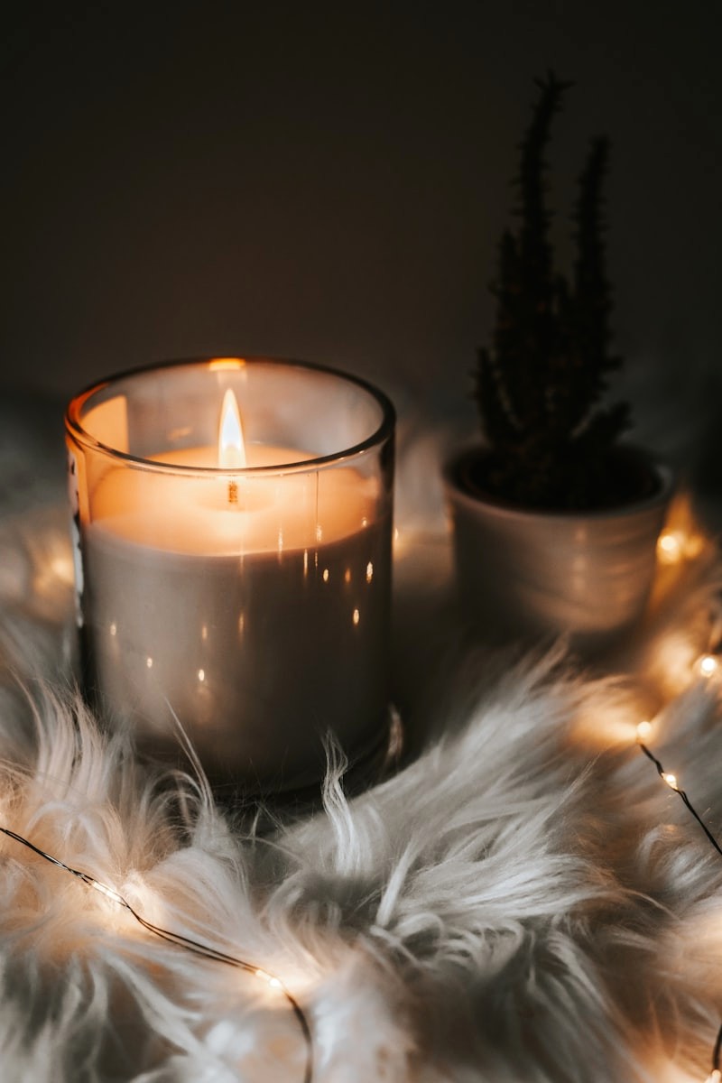 Moody Leather and Tobacco Candle Burning in Dark Wooden Study