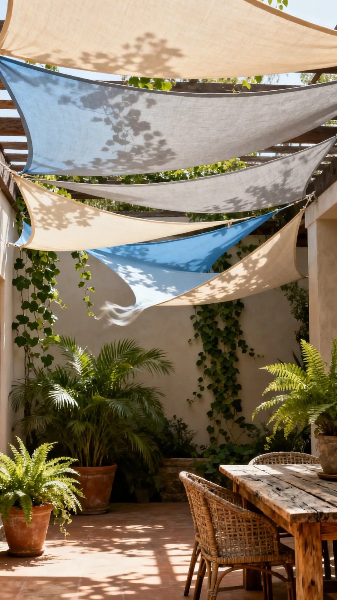 A Steel-Frame Shade Structure for an Industrial Look