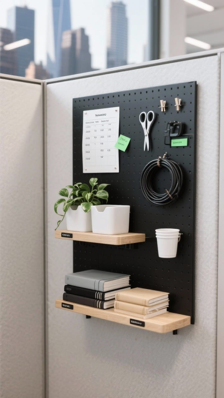 Tiered Mesh Vertical File Organizer on Clean Modern Office Desk