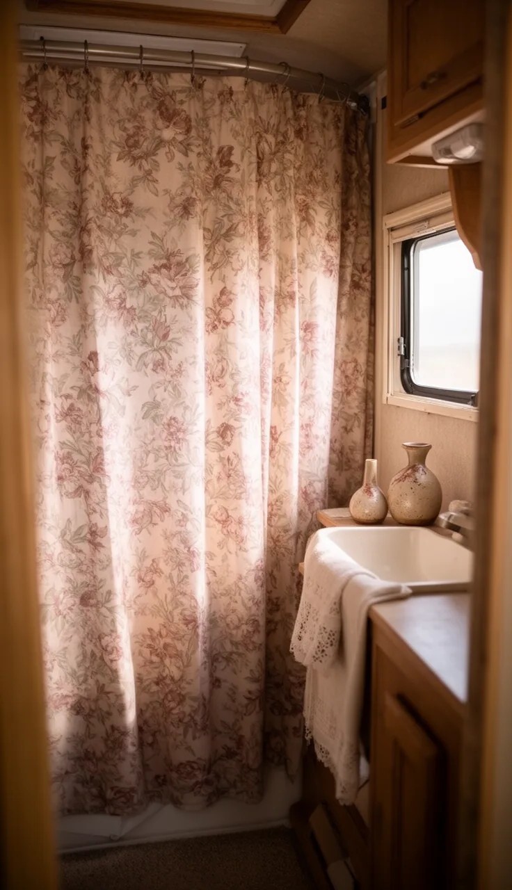 Shower Curtain with Built-in Liner