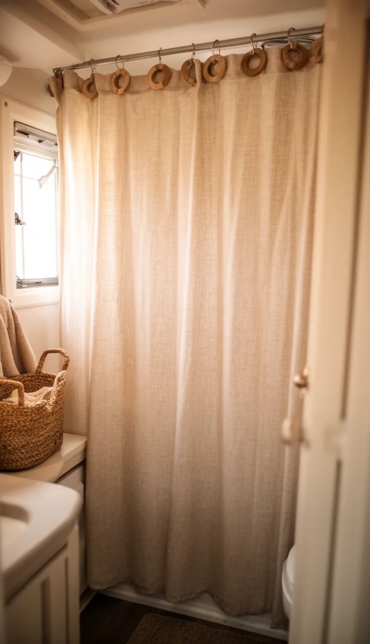 Coordinating Shower Curtain and Bath Mat