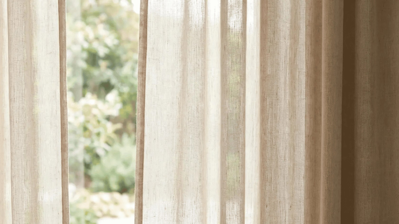 Natural Oatmeal Linen Curtains with Soft Organic Texture