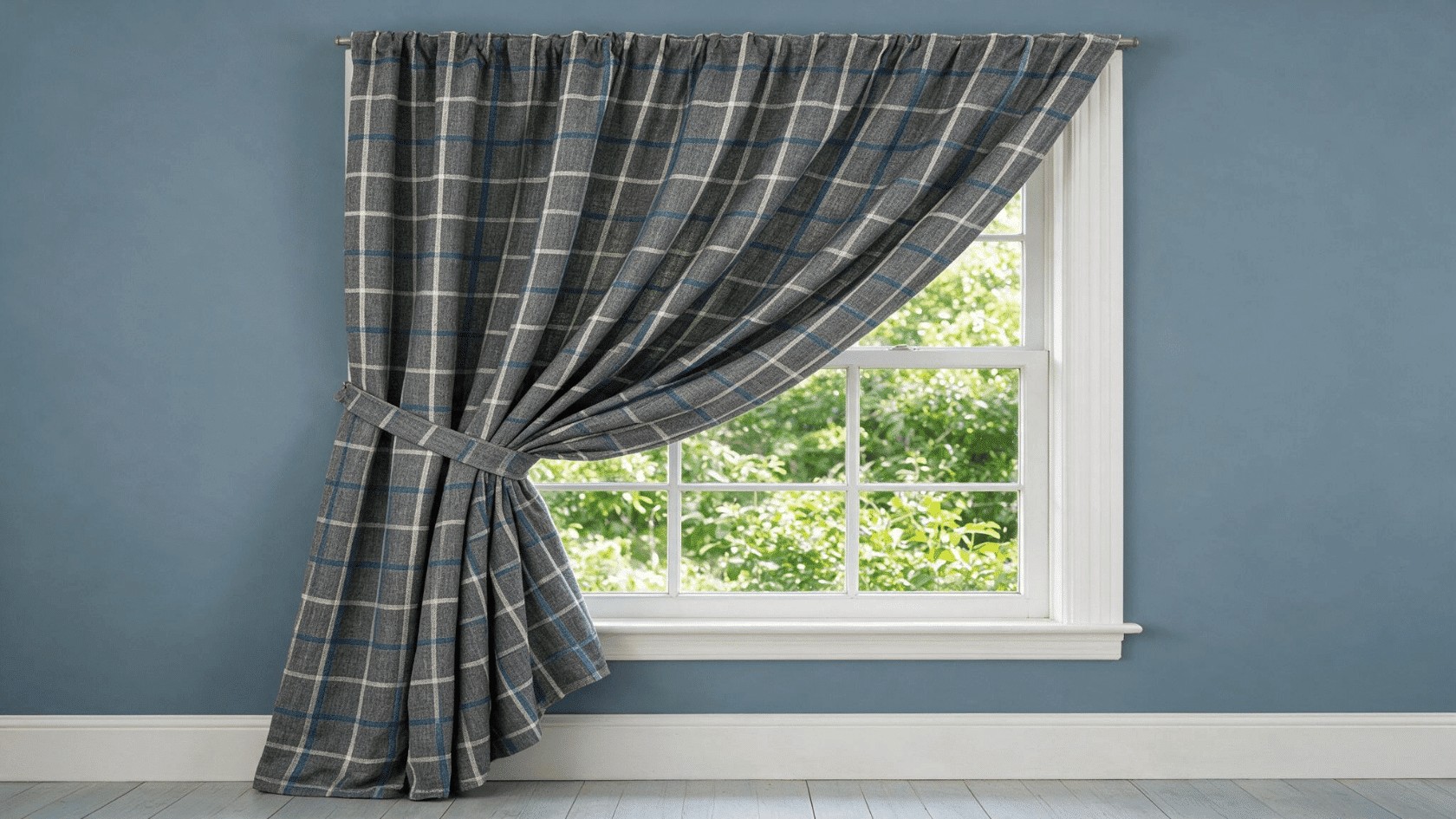 Weatherproof Outdoor Curtains Hanging on a Covered Patio Pergola