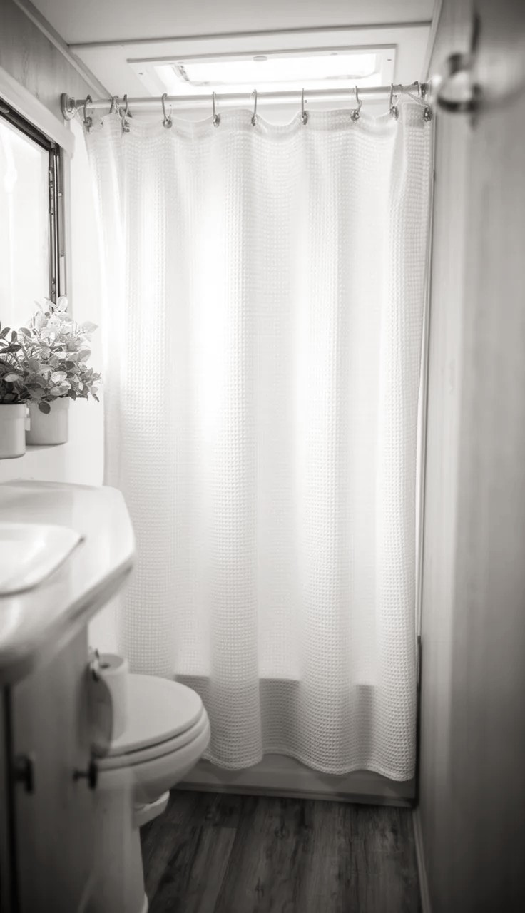 Lightweight Packable Shower Curtain
