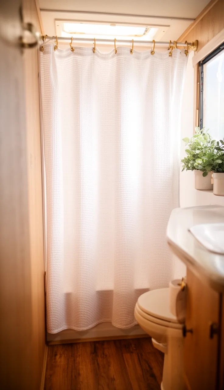 Quick-Dry Fabric Curtain in Camper