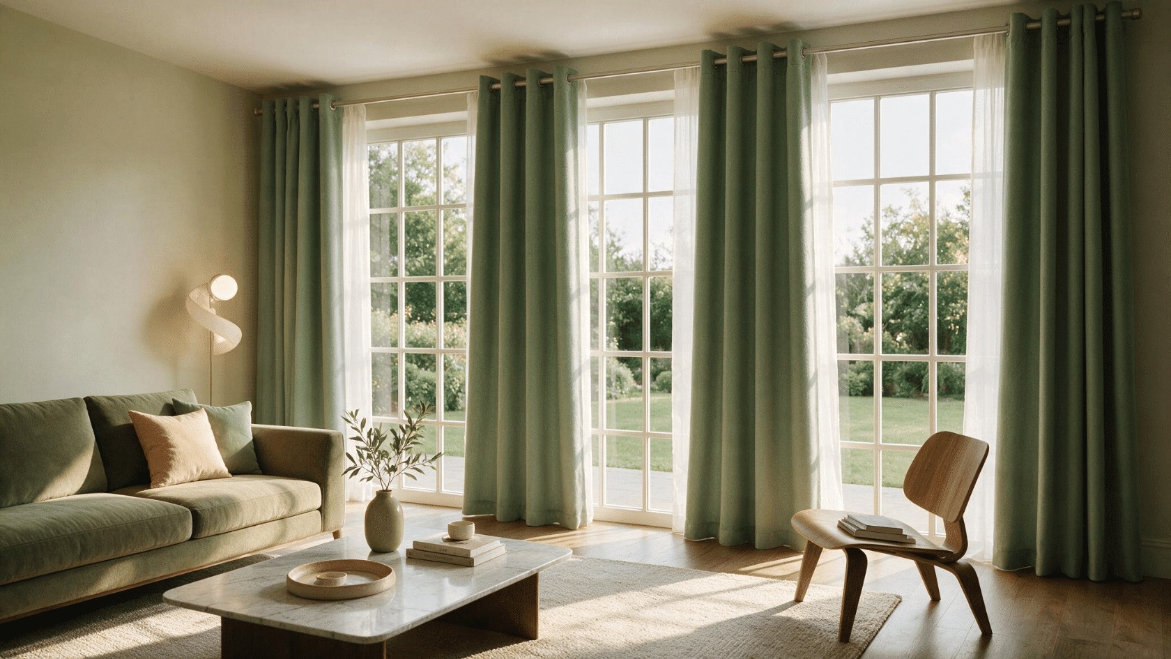 Room-Darkening Textured Linen Curtains in Home Office