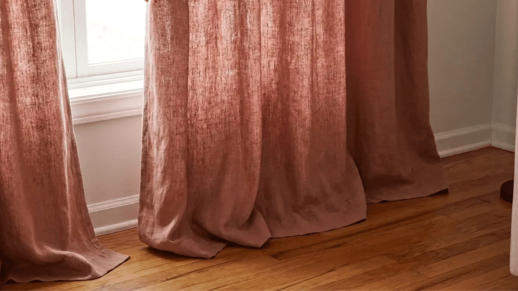 Floor-Length Thermal Insulated Beige Curtains in Living Room