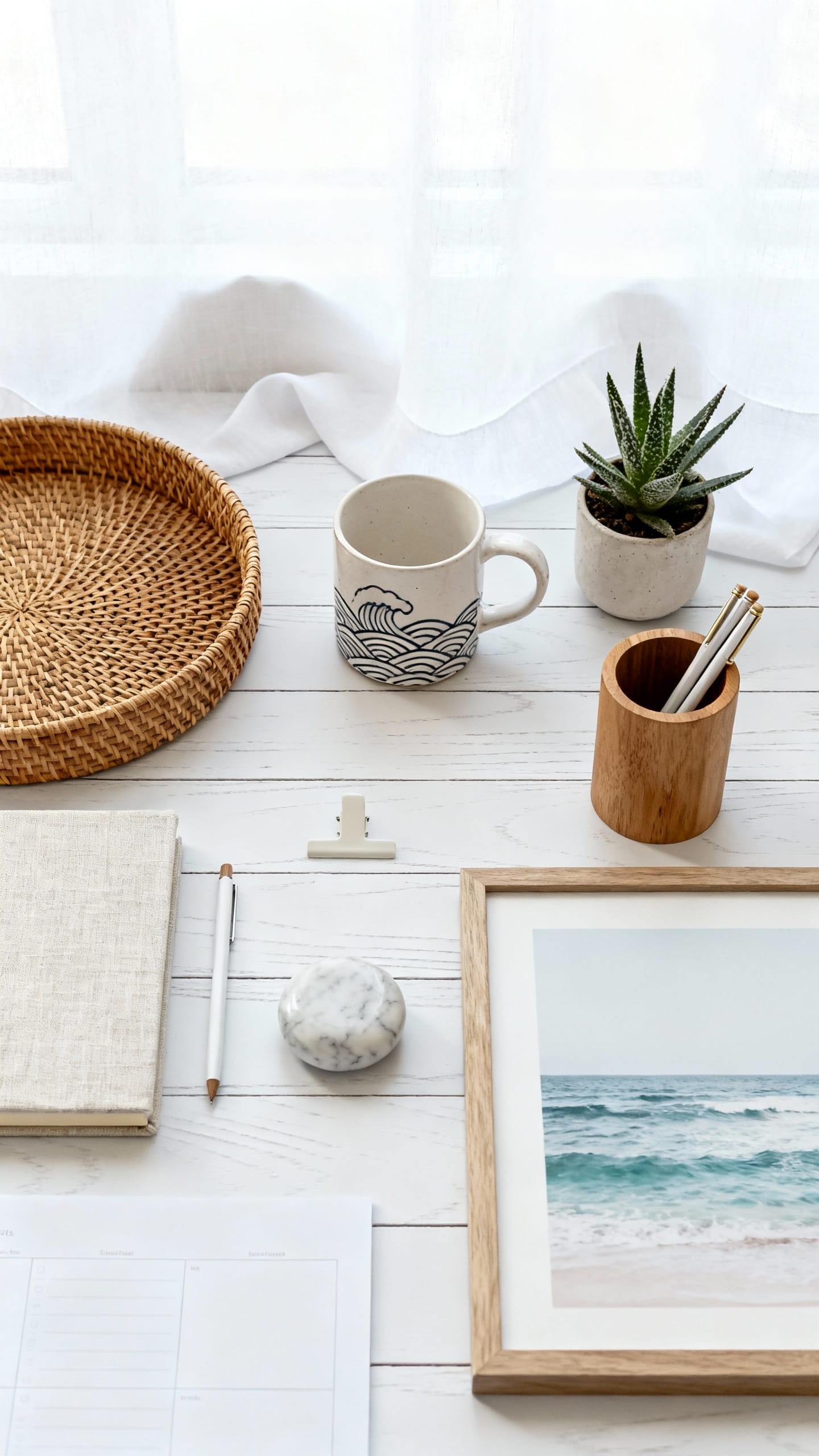 Woven Basket for Desk Storage