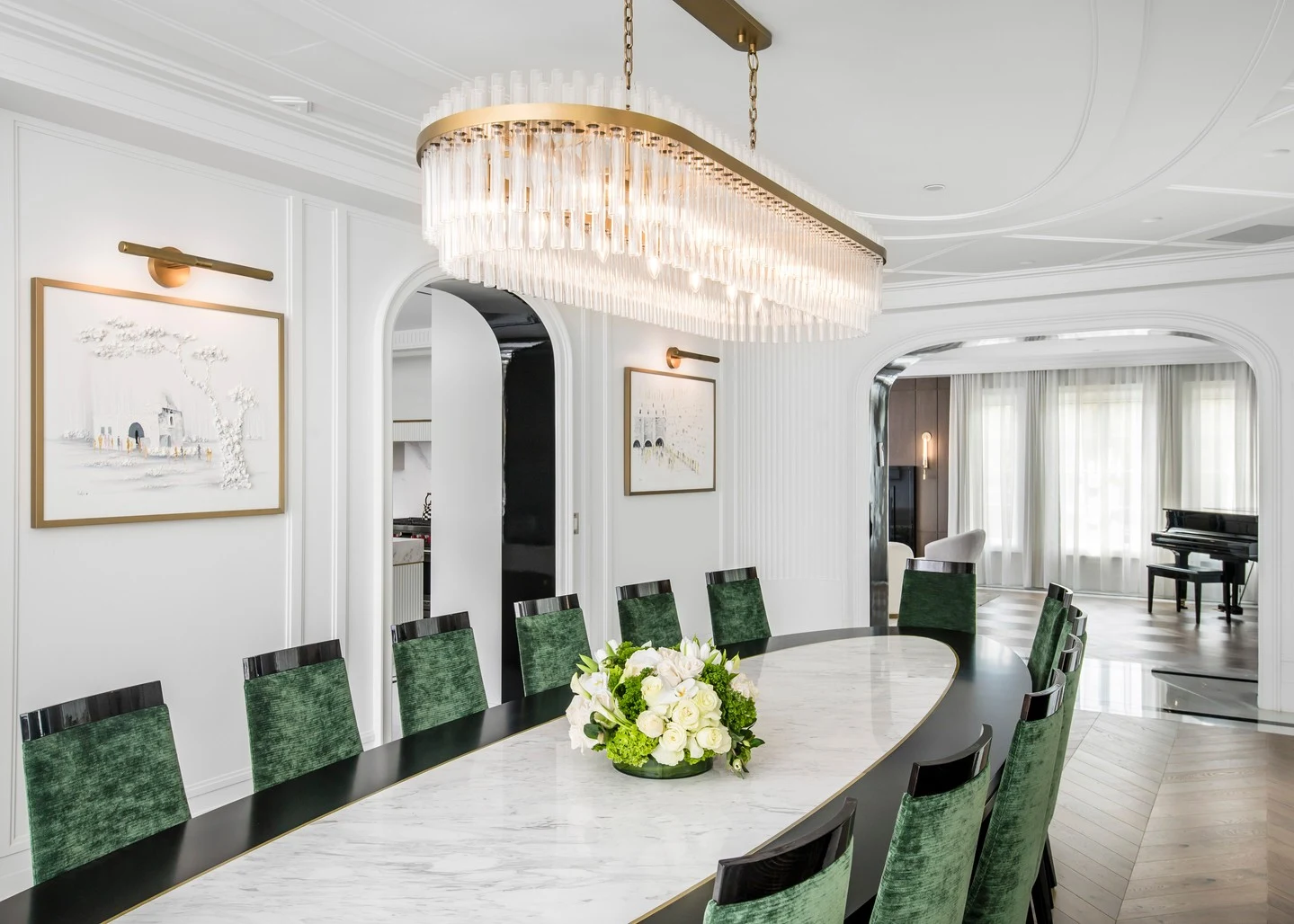Classic Candle-Style Chandelier Bringing Budget-Friendly Elegance to a Dining Room
