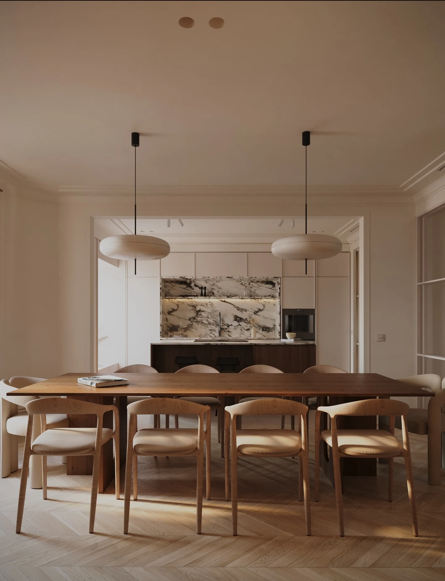 Sculptural Mid-Range Pendant Fixture Acting as an Artistic Focal Point