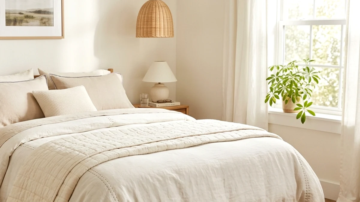 finished homemade duvet cover made from flat sheets