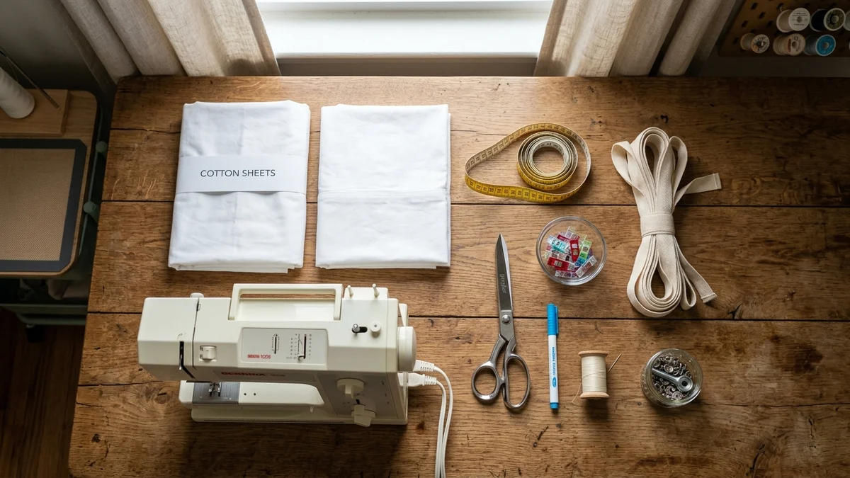 supplies needed to make a duvet cover from sheets
