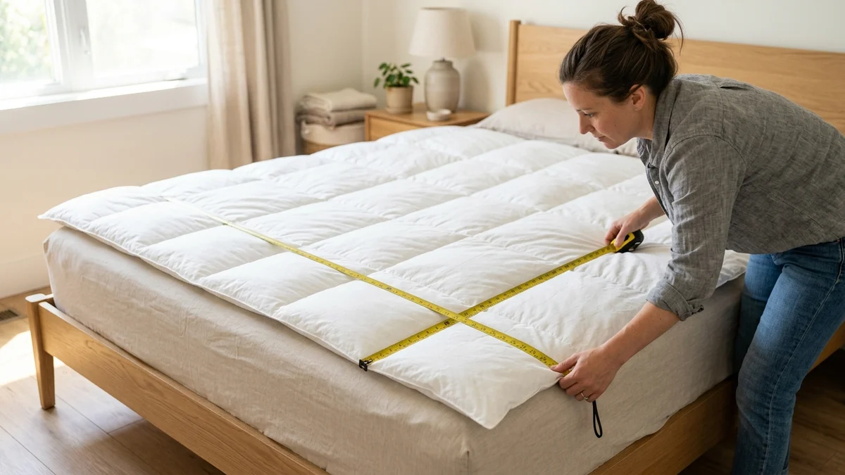 measuring duvet insert before making a cover