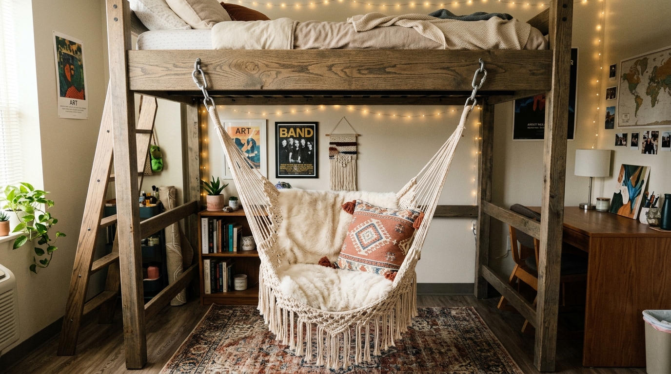 A Hammock Chair Fitted into the Under-Loft Space