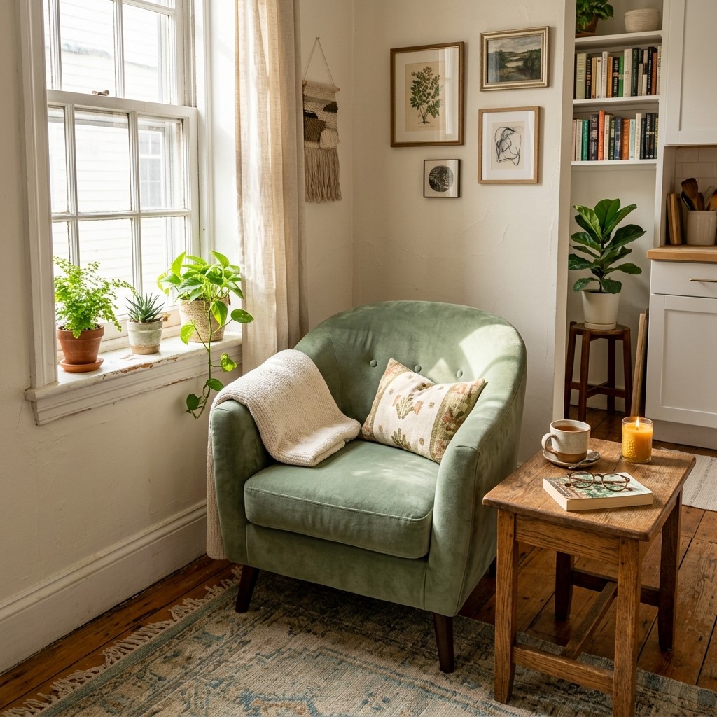 Warm Camel Tan Leather Chair