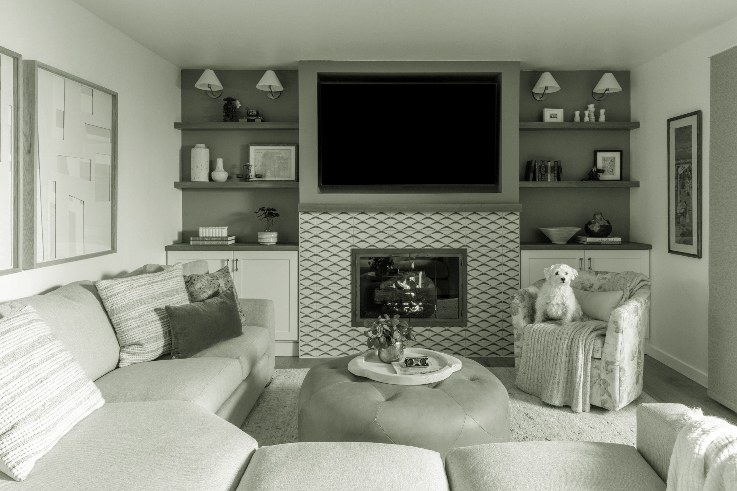 Deep Olive Green Living Room
