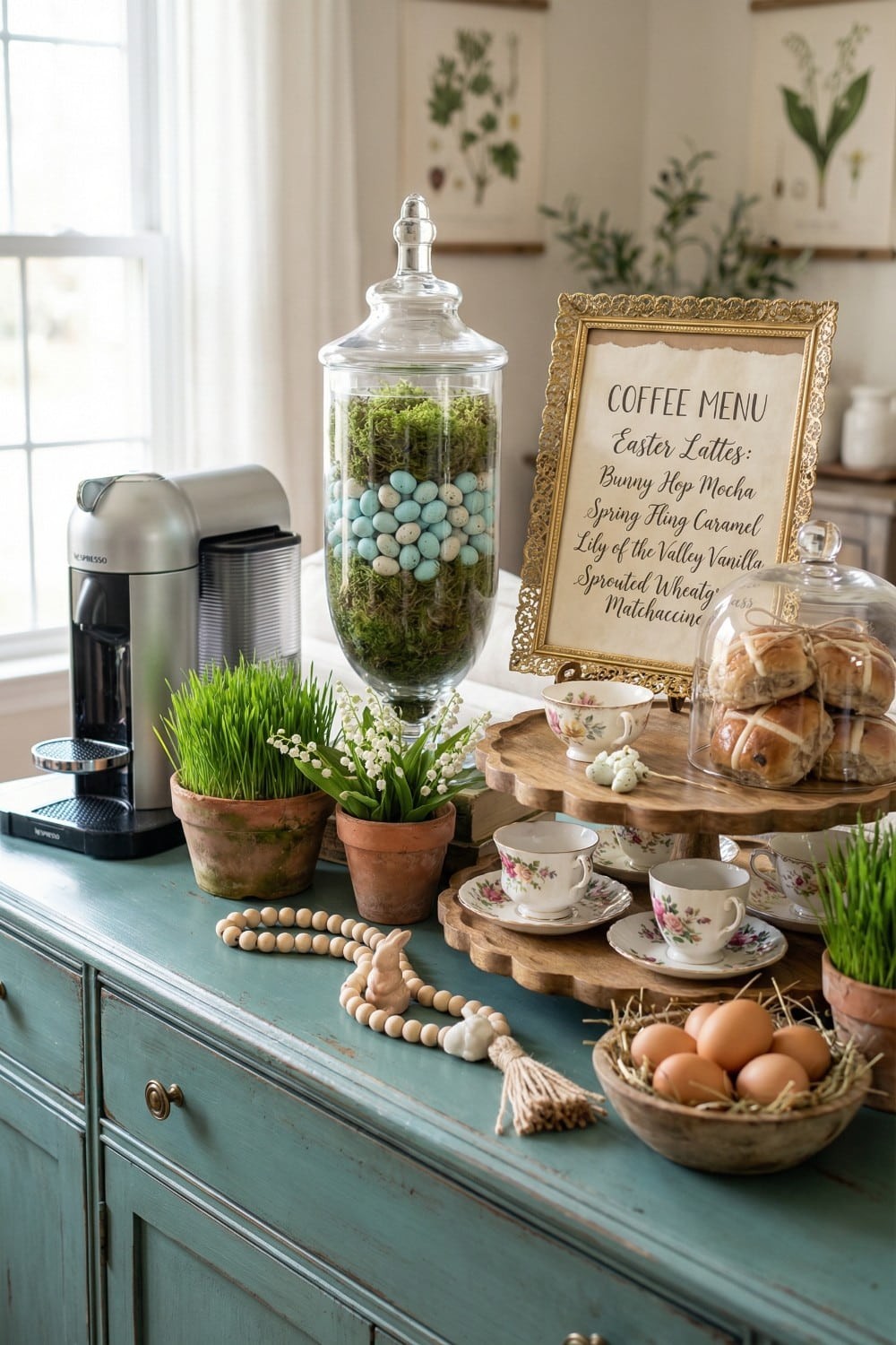 Spring Flower and Bunny Display