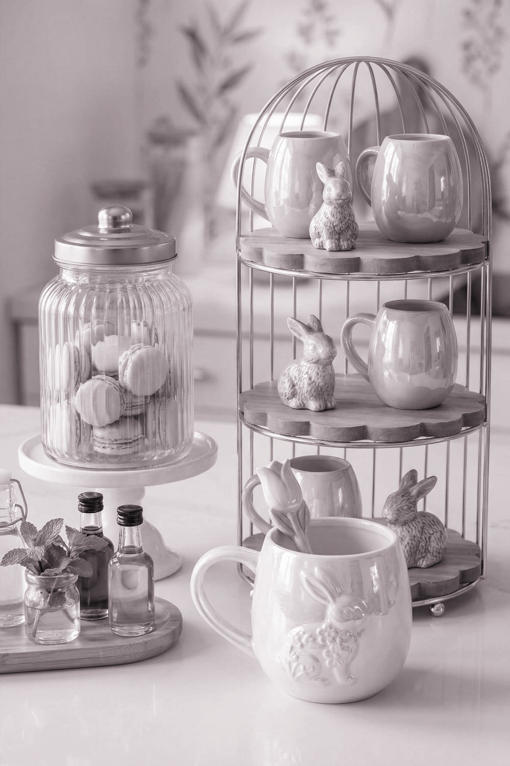 Cute Easter Mug Shelf Styling