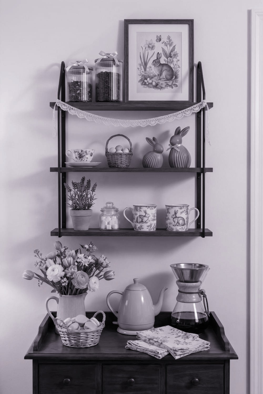 Cottage-Style Easter Coffee Corner
