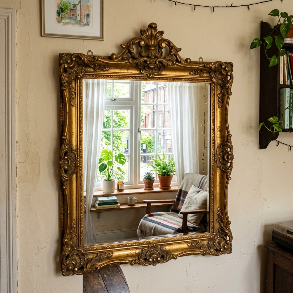 Antique Sideboard with Contemporary Art