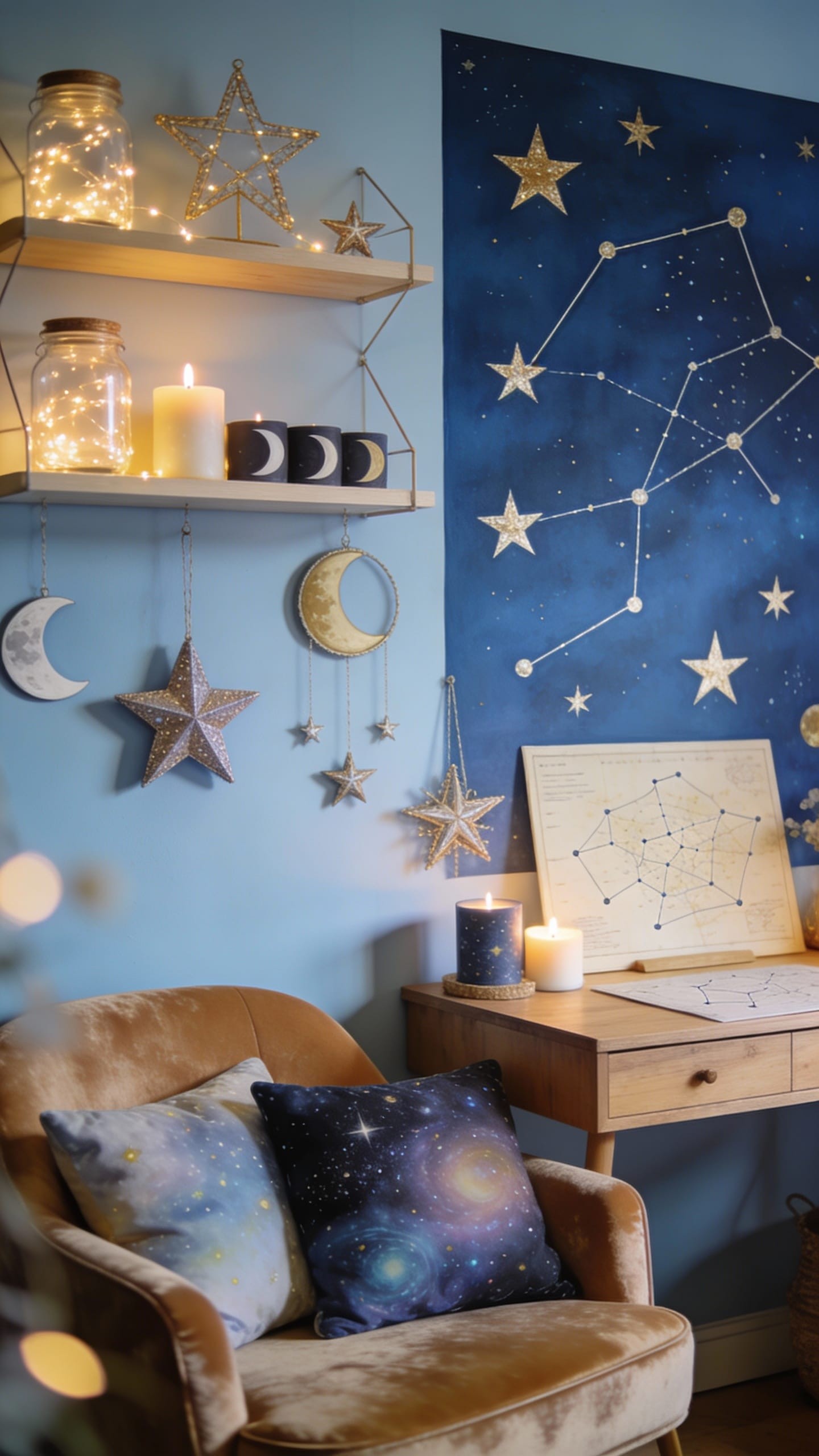 Hand-Painted Celestial Wall Art