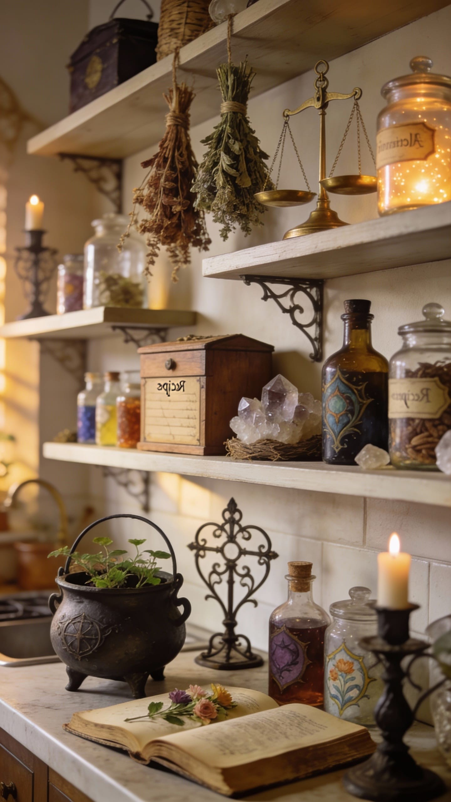 Vintage Glass Bottles Styled as a Magical Collection