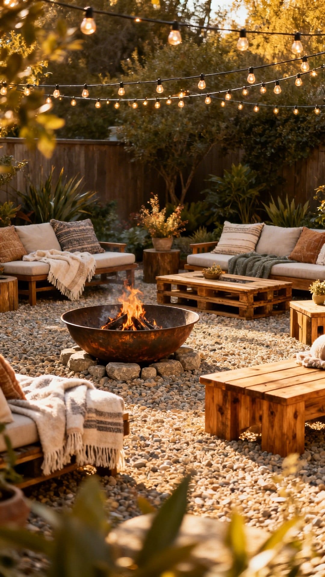 A Gas Fire Pit with a Glass Rock Feature