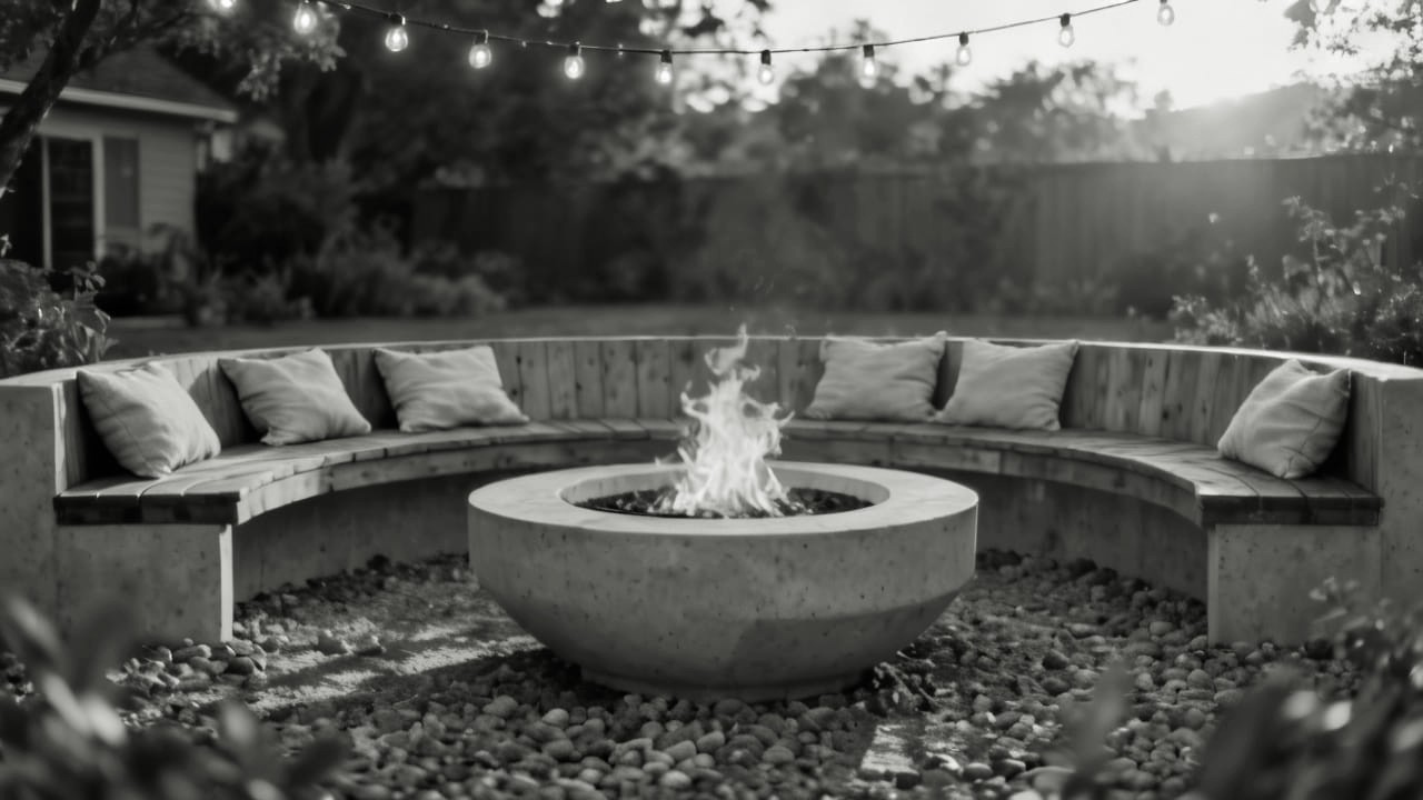 A Minimalist Black Steel Fire Pit for a Modern Look