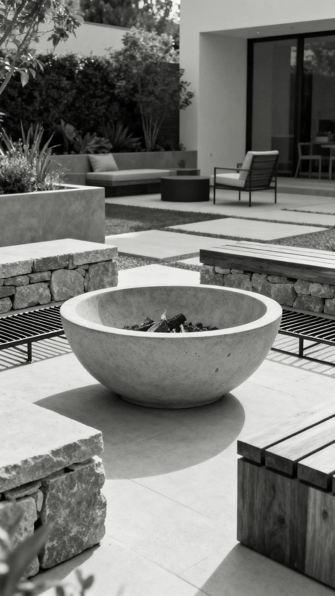 A Raised Fire Pit for Easier Maintenance and Safety